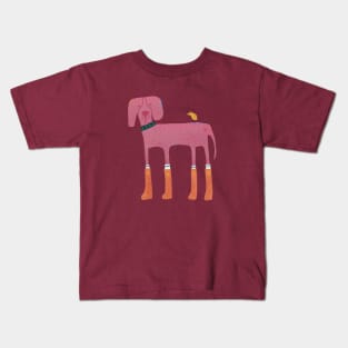 Pink Great Dane Kids T-Shirt